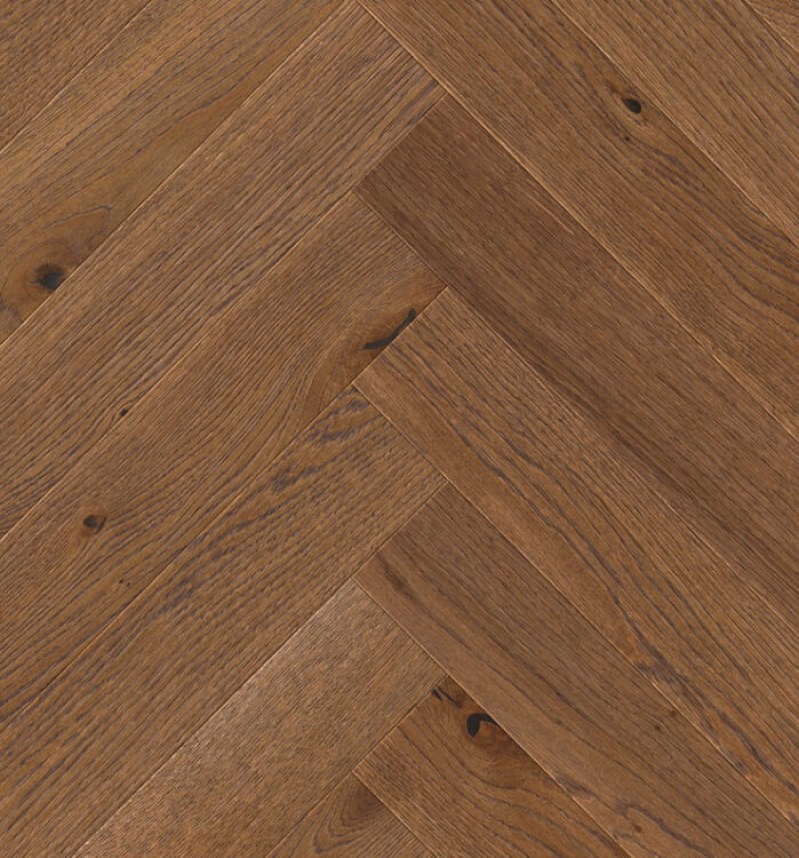 Паркетная доска Living Tree - Дуб Мокко, Натур (13,5х110х595мм) Английская елка